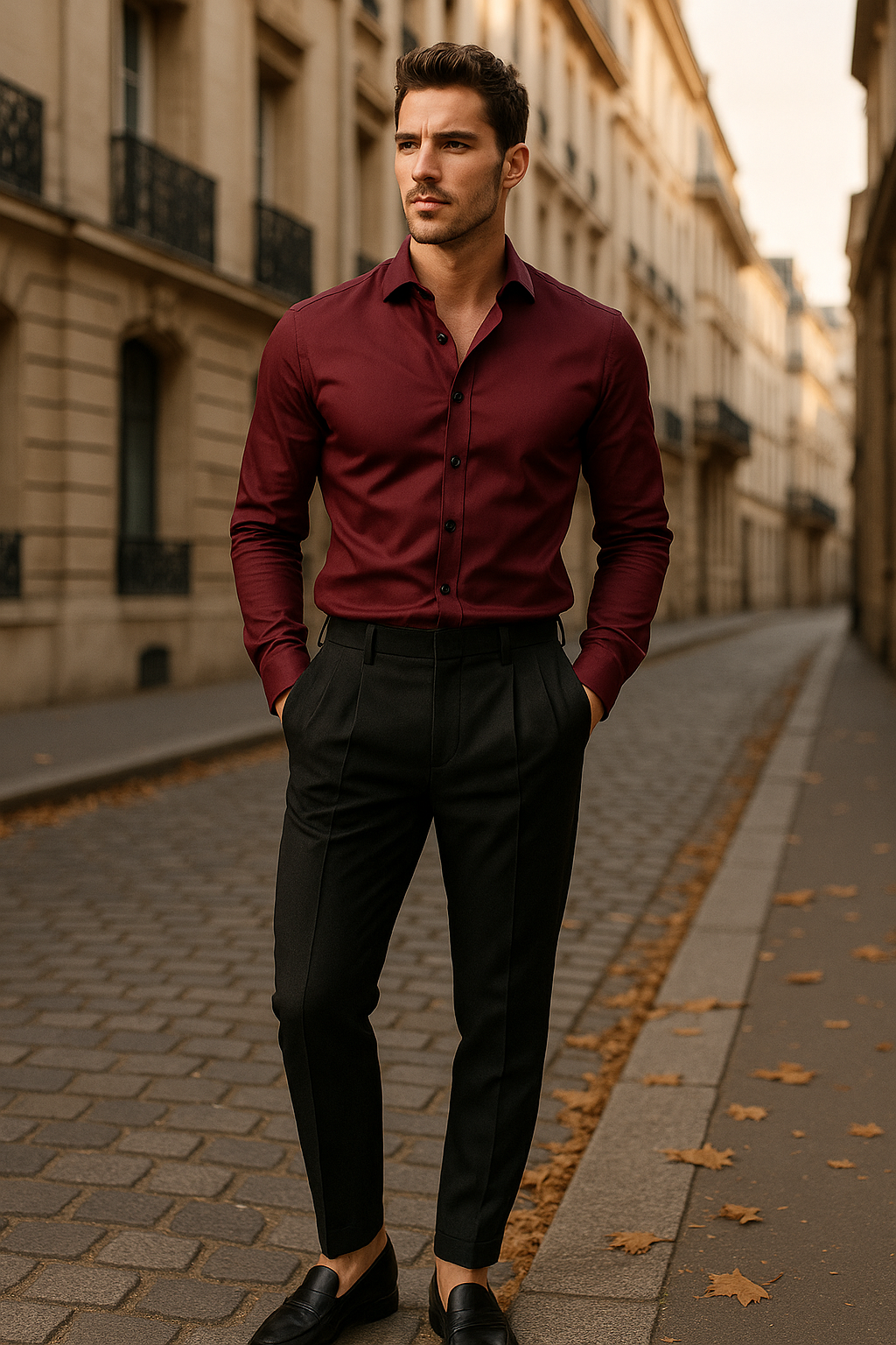 Langarm Elegant Hemd für Herren